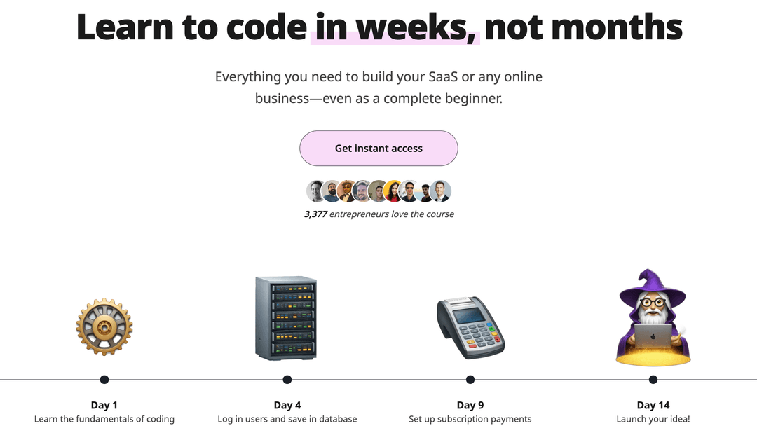 Learn to code in weeks, not months