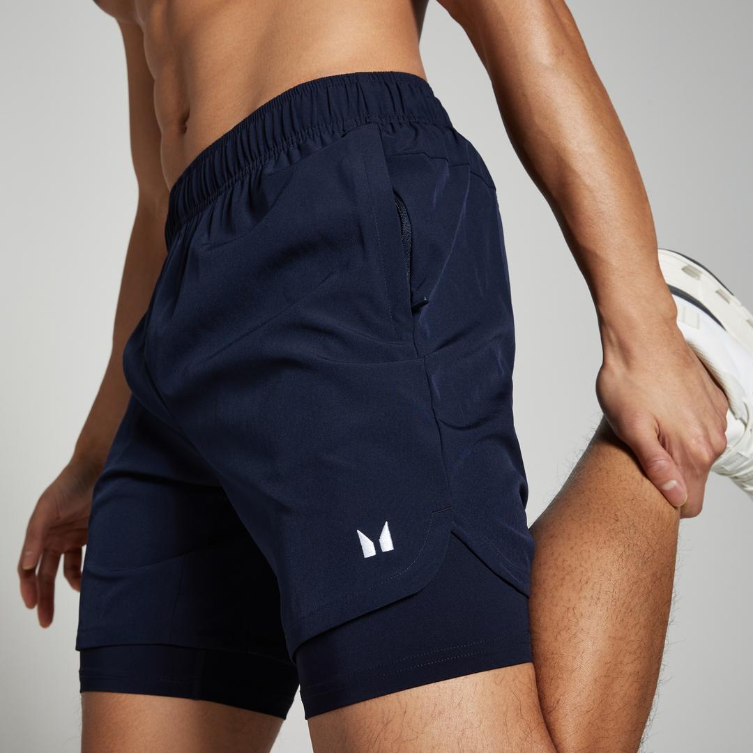 MP Men's 2-in-1 7  Training Shorts - Navy - XS