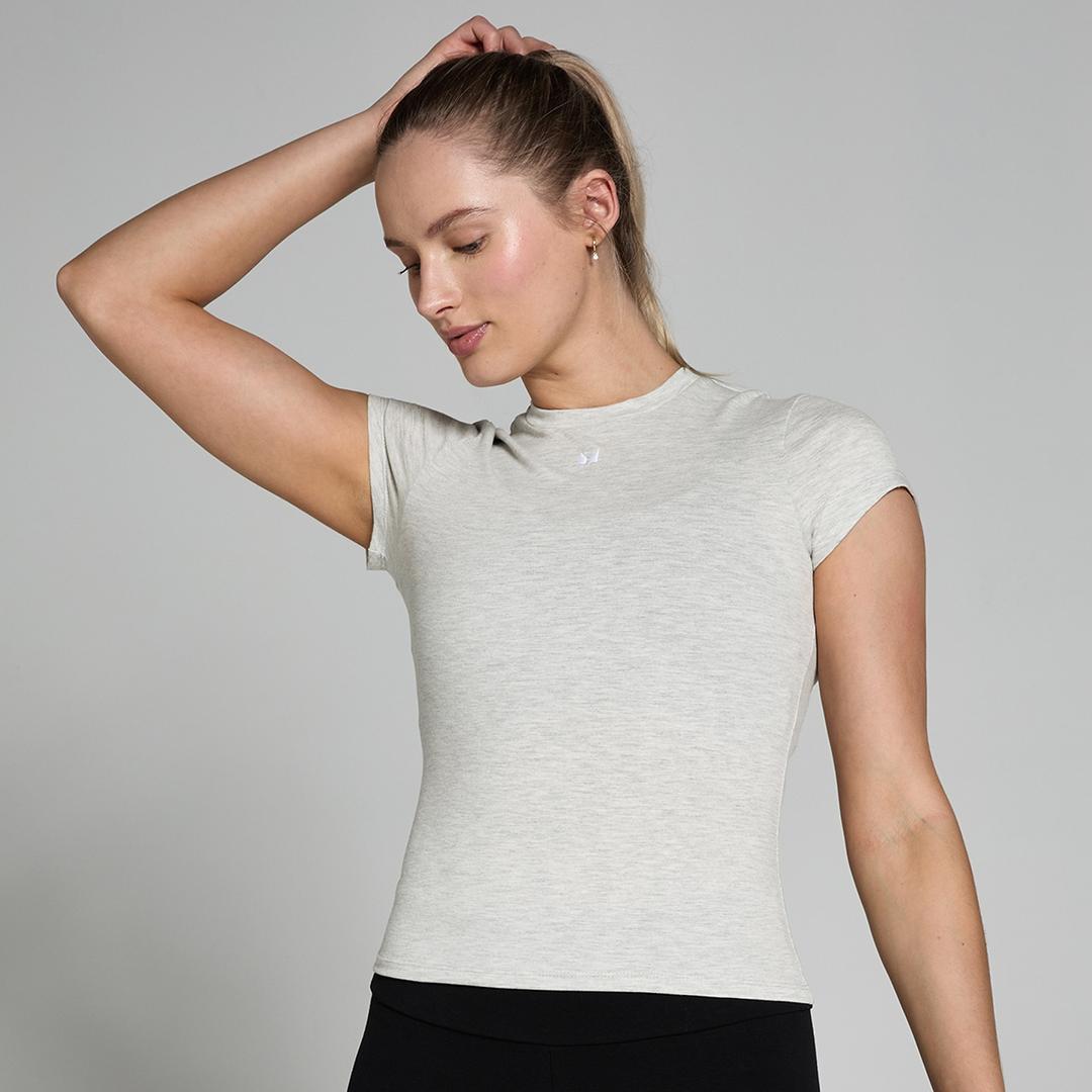 MP Women's Basics Body Fit Short Sleeve T-Shirt - Light Grey Marl - XS