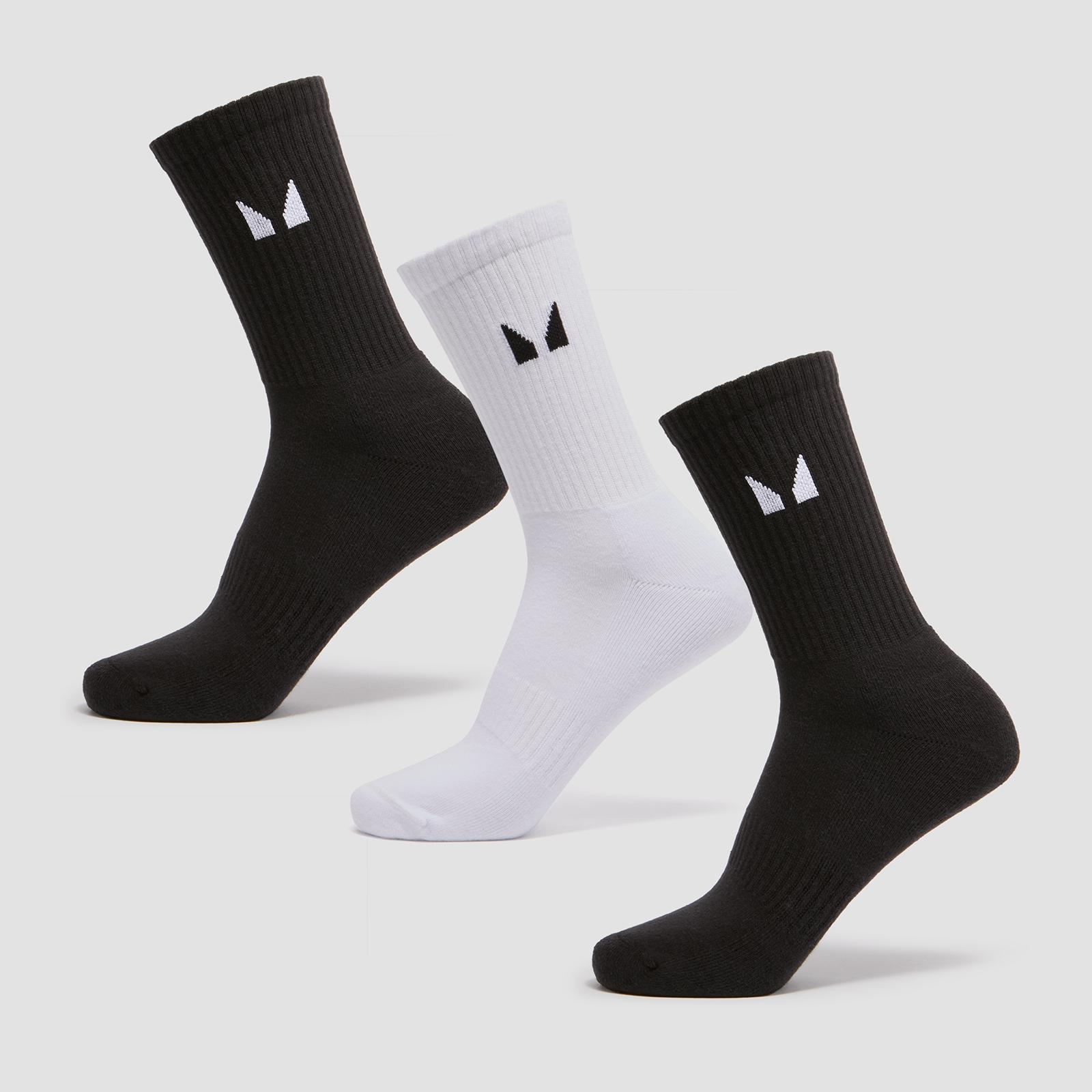 MP Unisex Crew Socks (3 Pack) - Black/White - UK 12-14 - Product image