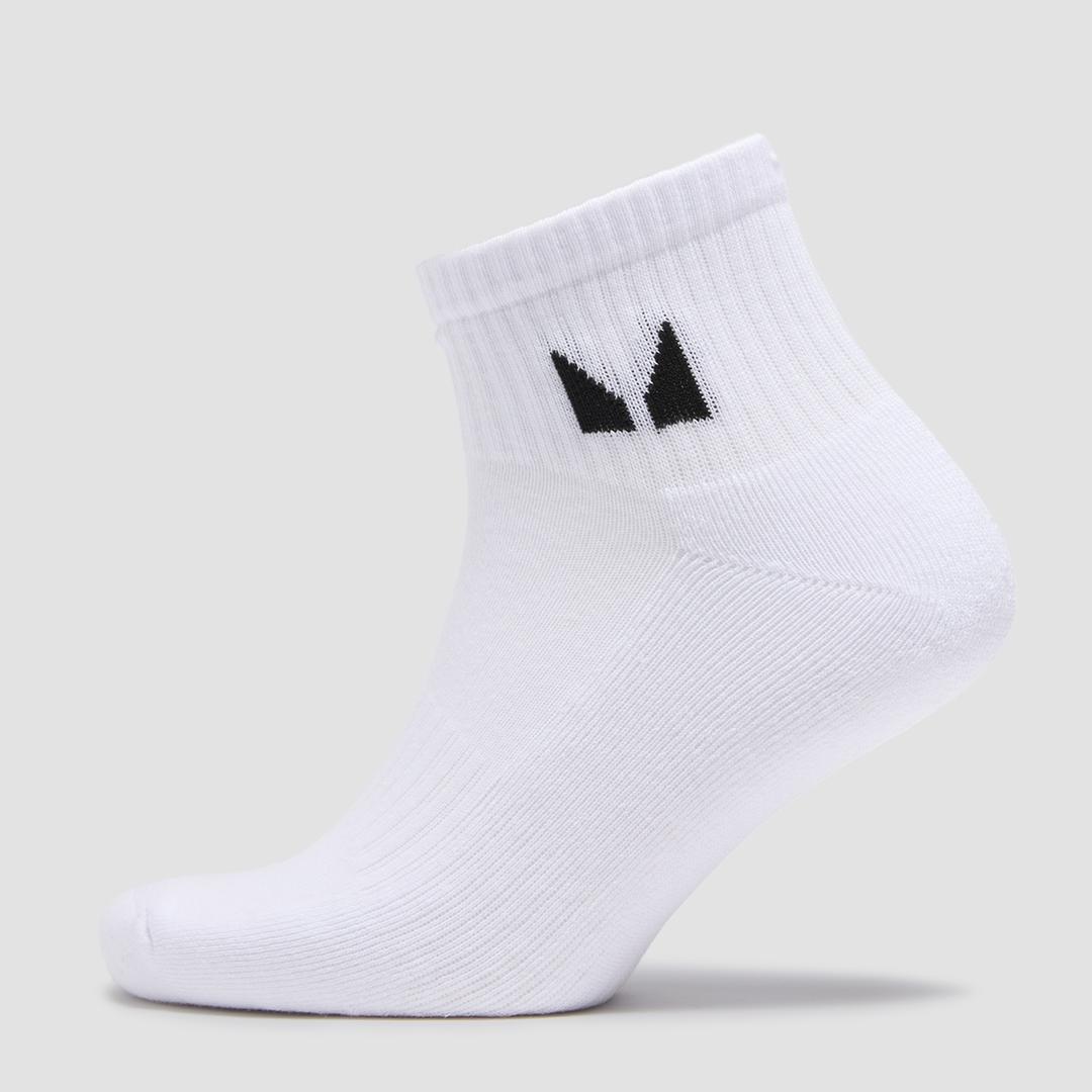 MP Unisex Ankle Socks (3 Pack) - White - UK 6-8