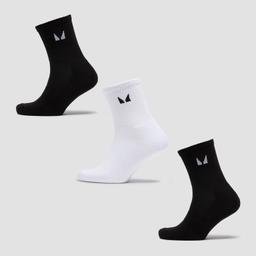 MP Unisex Crew Socks (3 Pack) - Black/White - UK 6-8 - Image 1