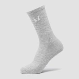 MP Unisex Crew Socks (3 Pack) - White/Black/Grey Marl - UK 6-8 - Image 2