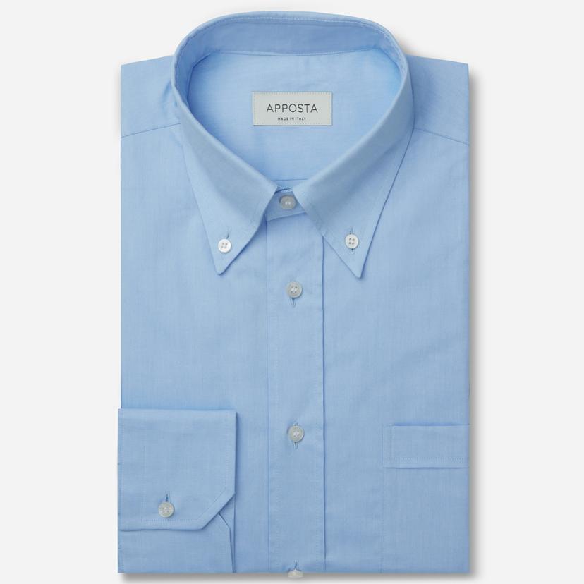 Shirt  solid  light blue cotton oxford double twisted supima cotton, collar style  button-down collar - Product image