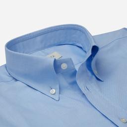 Shirt  solid  light blue cotton oxford double twisted supima cotton, collar style  button-down collar - Image 2