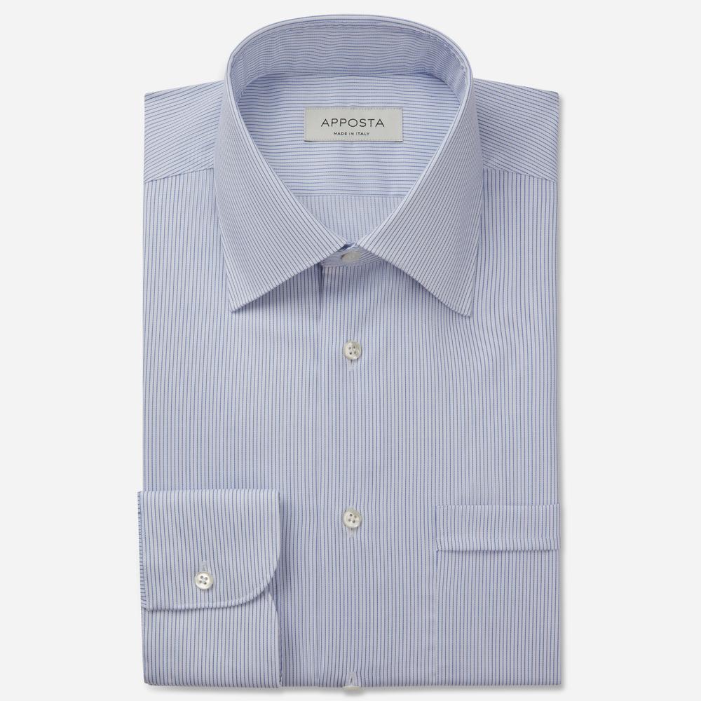 Shirt  striped  light blue easy-iron cotton dobby, collar style  formal straight point collar