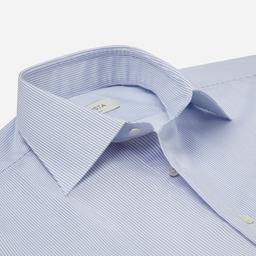 Shirt  striped  light blue easy-iron cotton dobby, collar style  formal straight point collar - Image 2