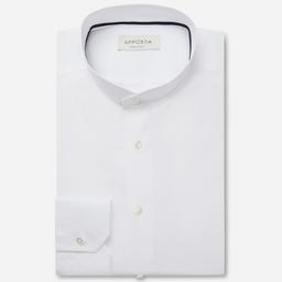 Shirt  solid  white coolmax cotton twill, collar style  angled band collar - Image 1