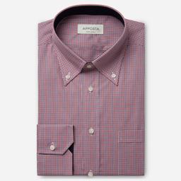 Shirt  big check  multi cotton zephyr, collar style  button-down collar - Image 1