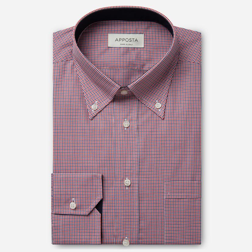 Shirt  big check  multi cotton zephyr, collar style  button-down collar - Product image