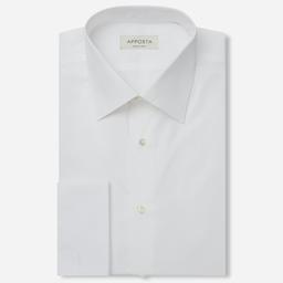 Shirt  solid  white cotton twill double twisted sea island cotton, collar style  low straight point collar, cuff  french cuff (cufflinks) - Image 1