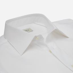 Shirt  solid  white cotton twill double twisted sea island cotton, collar style  low straight point collar, cuff  french cuff (cufflinks) - Image 2
