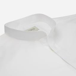 Shirt  solid  white cotton twill double twisted, collar style  band collar without button - Image 2