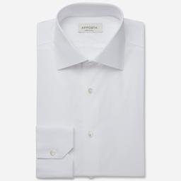 Shirt  solid  white cotton poplin giza 87, collar style  semi-spread collar - Image 1