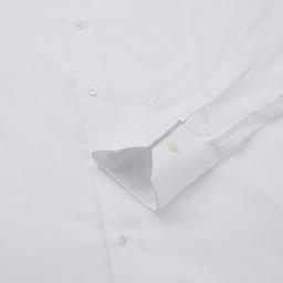 Shirt  solid  white cotton poplin giza 87, collar style  semi-spread collar - Image 2