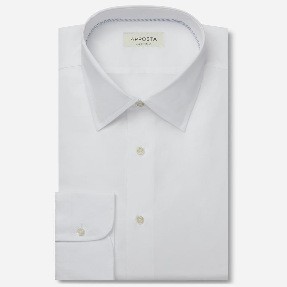 Shirt  solid  white cotton oxford, collar style  lower spread collar