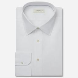 Shirt  solid  white cotton oxford, collar style  lower spread collar - Image 1