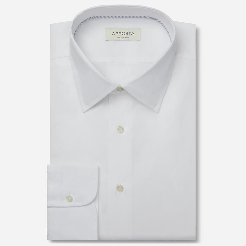 Shirt  solid  white cotton oxford, collar style  lower spread collar - Product image