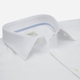 Shirt  solid  white cotton oxford, collar style  lower spread collar - Image 2