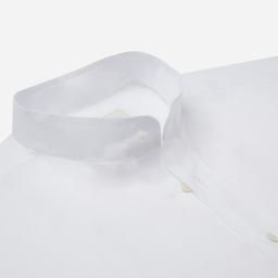 Shirt  solid  white linen plain, collar style  band collar - Image 2