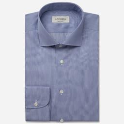 Shirt  hairline stripe  navy blue wrinkle-free cotton twill double twisted, collar style  lower spread collar - Image 1