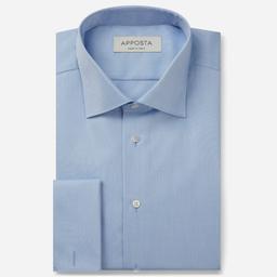 Shirt  solid  light blue wrinkle-free cotton oxford double twisted, collar style  semi-spread collar, cuff  french cuff (cufflinks) - Image 1