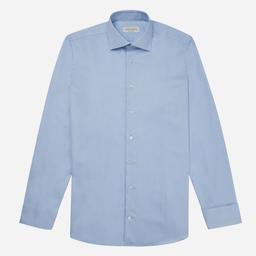 Shirt  solid  light blue wrinkle-free cotton oxford double twisted, collar style  semi-spread collar, cuff  french cuff (cufflinks) - Image 2