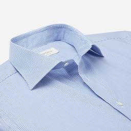 Shirt  striped  light blue wrinkle-free cotton twill, collar style  semi-spread collar, cuff  french cuff (cufflinks) - Image 2