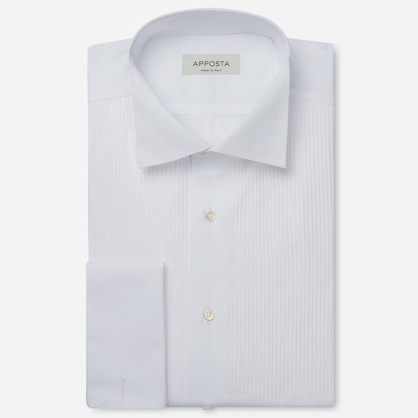 Shirt  solid  white cotton, collar style  wing collar with funcional loop, cuff  french cuff (cufflinks) - Product image