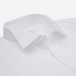 Shirt  solid  white cotton, collar style  wing collar with funcional loop, cuff  french cuff (cufflinks) - Image 2