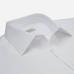 Shirt  solid  white cotton, collar style  low straight point collar, cuff  french cuff (cufflinks) - Image 2