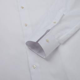 Shirt  solid  white cotton poplin double twisted supima cotton, collar style  semi-spread collar - Image 2