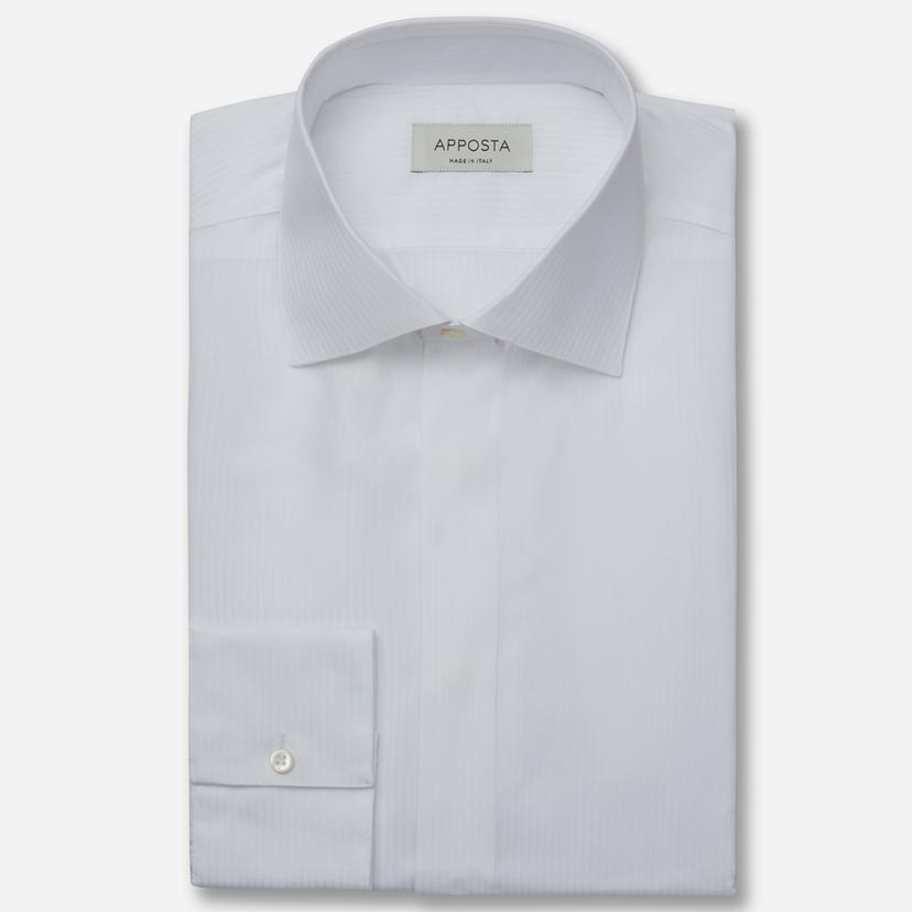 Shirt  textures  white cotton plain, collar style  semi-spread collar - Product image