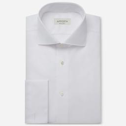 Shirt  solid  white cotton twill triple twisted giza 45, collar style  spread collar, cuff  french cuff (cufflinks) - Image 1