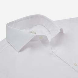 Shirt  solid  white cotton twill triple twisted giza 45, collar style  spread collar, cuff  french cuff (cufflinks) - Image 2