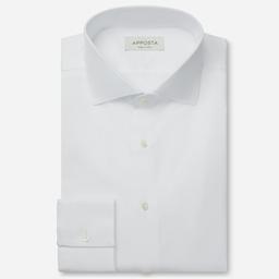 Shirt  solid  white cotton poplin double twisted sea island cotton, collar style  lower spread collar - Image 1