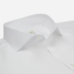 Shirt  solid  white cotton poplin double twisted sea island cotton, collar style  lower spread collar - Image 2