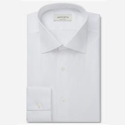 Shirt  solid  white cotton twill double twisted, collar style  semi-spread collar - Image 1