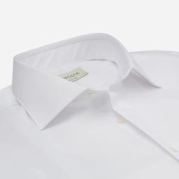 Shirt  solid  white cotton twill double twisted, collar style  semi-spread collar - Image 2