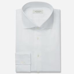 Shirt  solid  white stretch cotton twill double twisted supima cotton, collar style  lower spread collar - Image 1