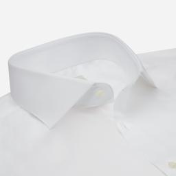 Shirt  solid  white stretch cotton twill double twisted supima cotton, collar style  lower spread collar - Image 2
