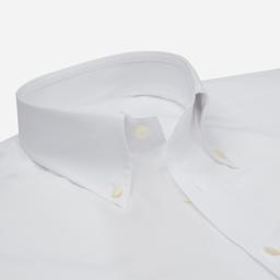 Shirt  solid  white cotton poplin double twisted, collar style  button-down collar - Image 2