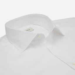 Shirt  solid  white cotton poplin giza 87, collar style  semi-spread collar - Image 2