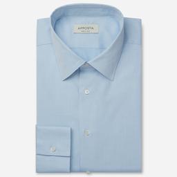 Shirt  solid  light blue cotton pinpoint oxford double twisted, collar style  low straight point collar - Image 1