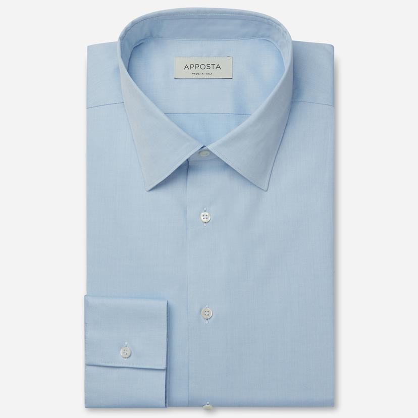 Shirt  solid  light blue cotton pinpoint oxford double twisted, collar style  low straight point collar - Product image
