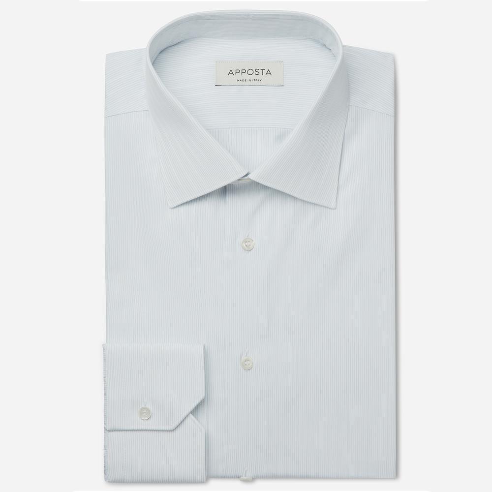 Shirt  hairline stripe  navy blue cotton plain, collar style  low straight point collar