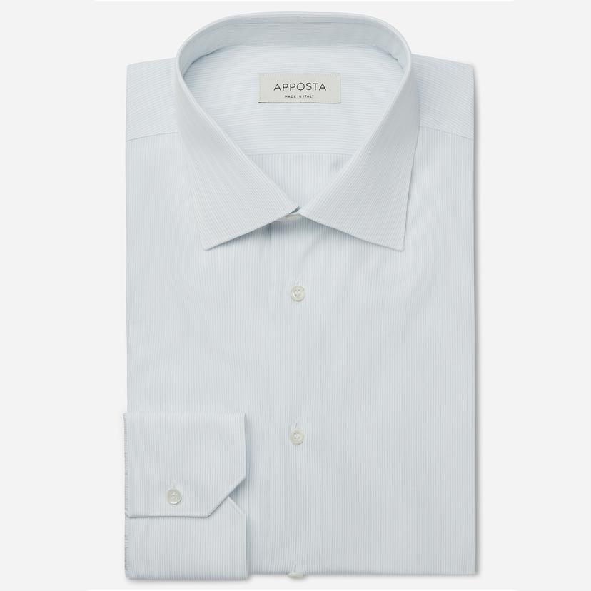 Shirt  hairline stripe  navy blue cotton plain, collar style  low straight point collar - Product image