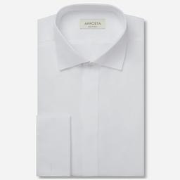 Shirt  solid  white cotton twill double twisted, collar style  wing collar with funcional loop, cuff  french cuff (cufflinks) - Image 1