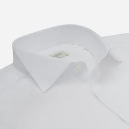 Shirt  solid  white cotton twill double twisted, collar style  wing collar with funcional loop, cuff  french cuff (cufflinks) - Image 2