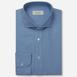 Shirt  houndstooth check  light blue cotton oxford double twisted, collar style  lower spread collar - Image 1